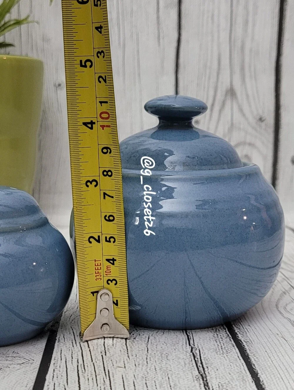 Noritake Colorara Blue Stoneware Sugar Jar / Salt&Pepper Shakers